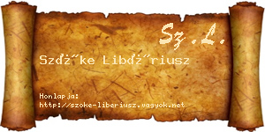 Szőke Libériusz névjegykártya